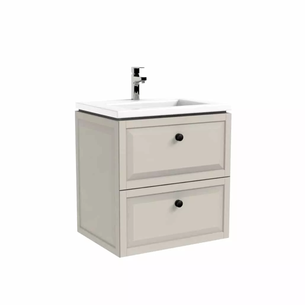 Baza lavoar - Dulap pentru lavoar Oristo Montebianco, suspendat, 60 x 45 x 60 cm, setar, softclose, mat, bej, 47-SD2S-60-10