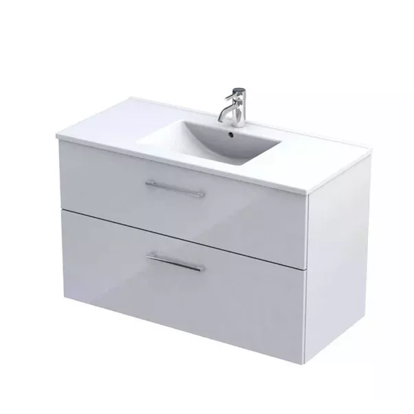 Baza lavoar - Dulap pentru lavoar Oristo Nova, suspendat, 100 x 45 x 62 cm, sertar, lucios, alb, KI01-SD2S-100-1