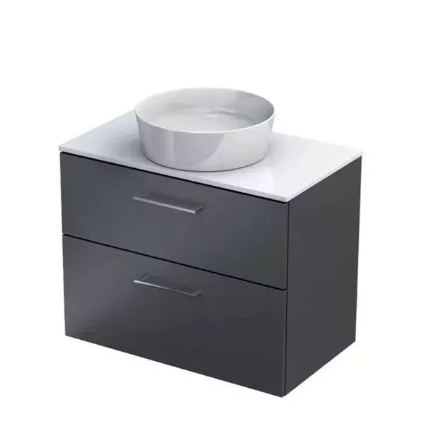 Baza lavoar - Dulap pentru lavoar Oristo Nova, suspendat, 80 x 45 x 62 cm, sertar, mat, antracit, KI01-SD2S-80-6