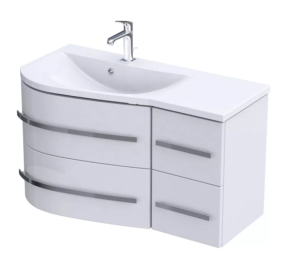 Baza lavoar - Dulap pentru lavoar Oristo Opal, suspendat, 90 x 44 x 50 cm, sertar, lucios, alb, 30-SD4S-90-1-L