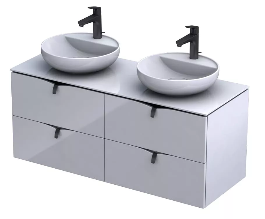 Dulap pentru lavoar Oristo Siena, suspendat, 50 x 45 x 50 cm, sertar, lucios, alb, 45-SD2S-60-1 [5]