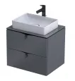 Dulap pentru lavoar Oristo Siena, suspendat, 50 x 45 x 50 cm, sertar, mat, gri, 45-SD2S-60-12 [1]
