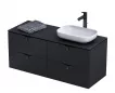 Dulap pentru lavoar Oristo Siena, suspendat, 50 x 45 x 50 cm, sertar, mat, negru, 45-SD2S-60-8 [4]