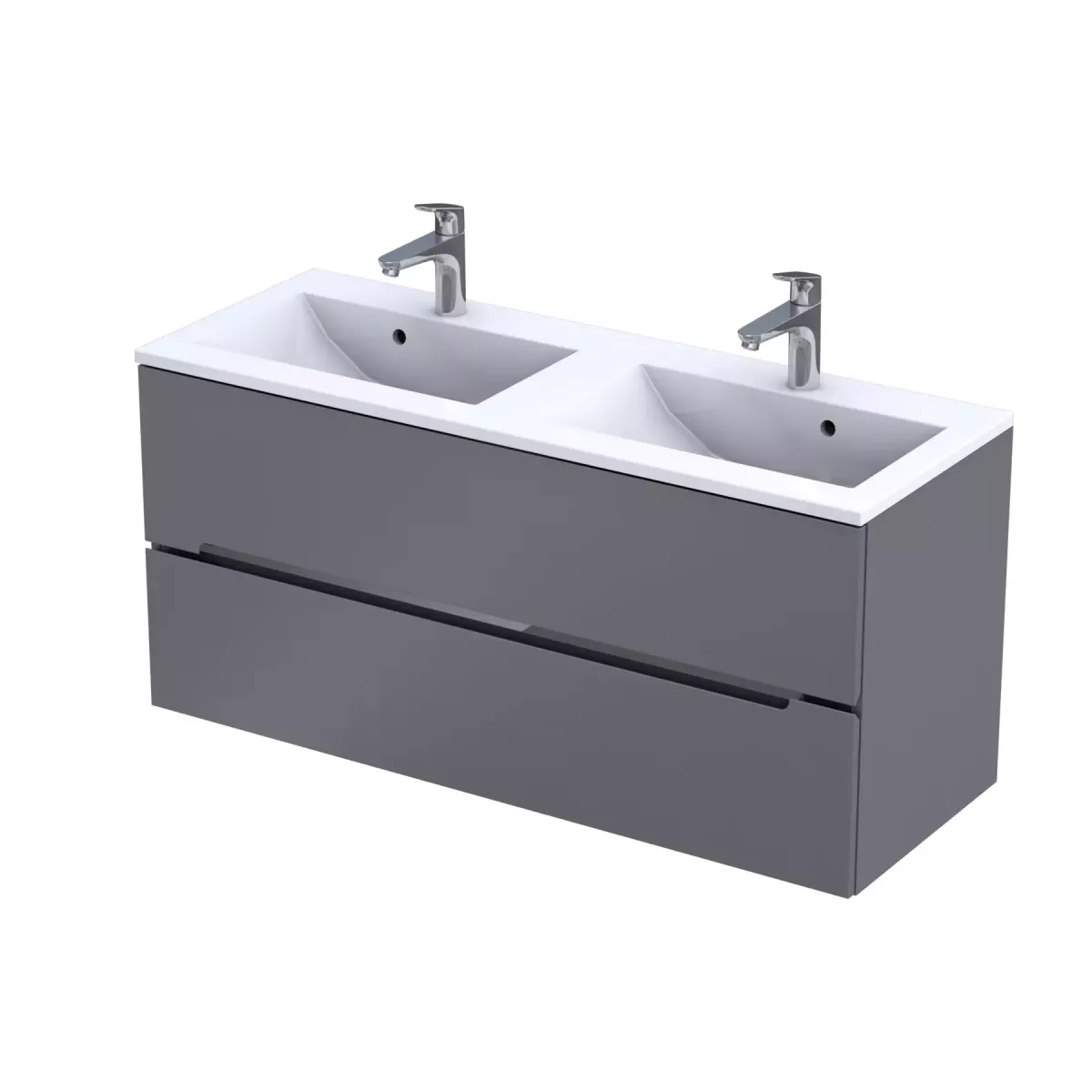 Baza lavoar - Dulap pentru lavoar Oristo Silver, suspendat, 120 x 45 x 55 cm, sertar, mat, gri, 33-SD2S-120-4-D