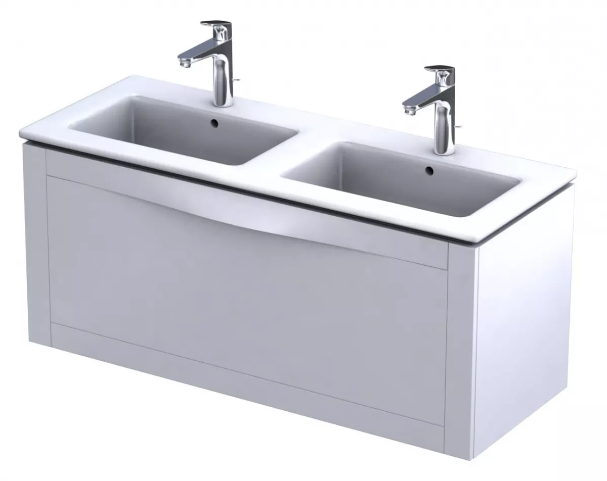 Dulap pentru lavoar Oristo Skagen, 120 x 46 x 50 cm, sertar, mat, alb, 49-SD1S-120-2 [4]