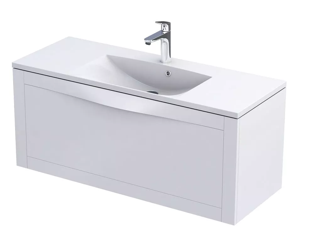 Baza lavoar - Dulap pentru lavoar Oristo Skagen, 120 x 46 x 50 cm, sertar, mat, alb, 49-SD1S-120-2