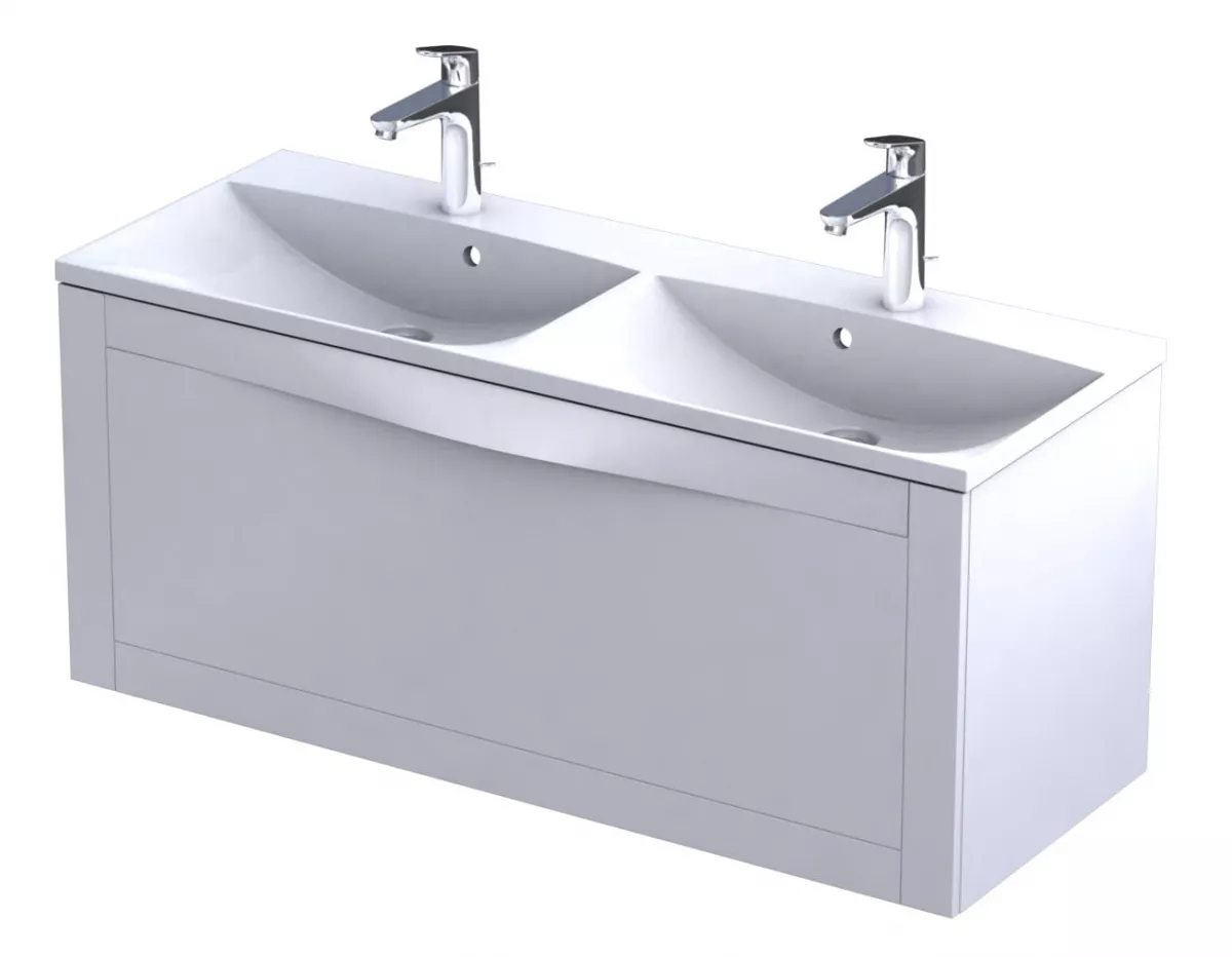 Dulap pentru lavoar Oristo Skagen, 120 x 46 x 50 cm, sertar, mat, alb, 49-SD1S-120-2 [1]