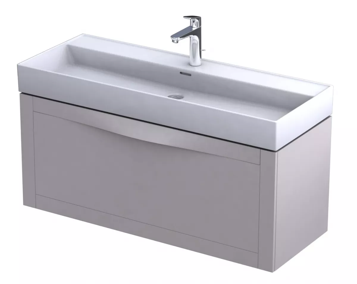 Dulap pentru lavoar Oristo Skagen, 120 x 46 x 50 cm, sertar, mat, bej, 49-SD1S-120-10 [2]