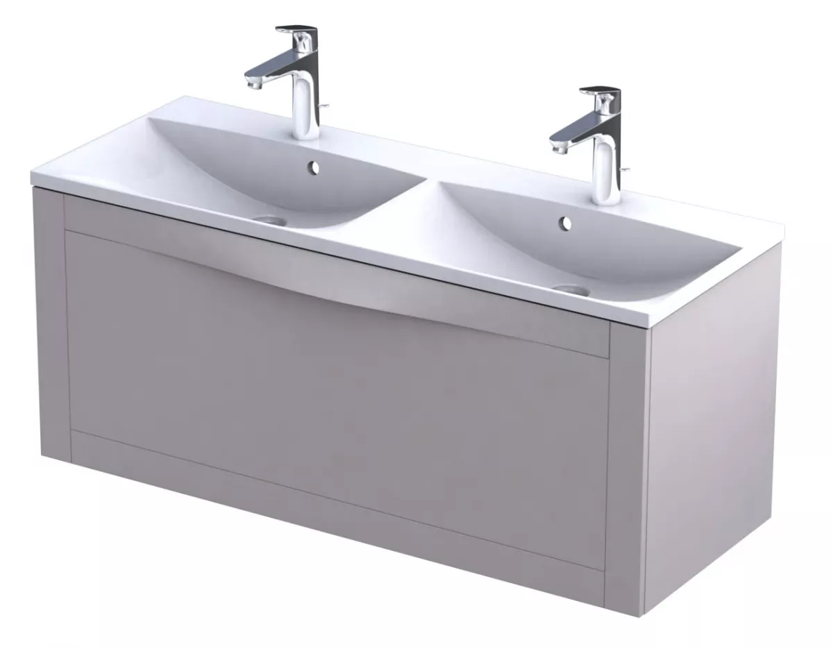 Dulap pentru lavoar Oristo Skagen, 120 x 46 x 50 cm, sertar, mat, bej, 49-SD1S-120-10 [1]