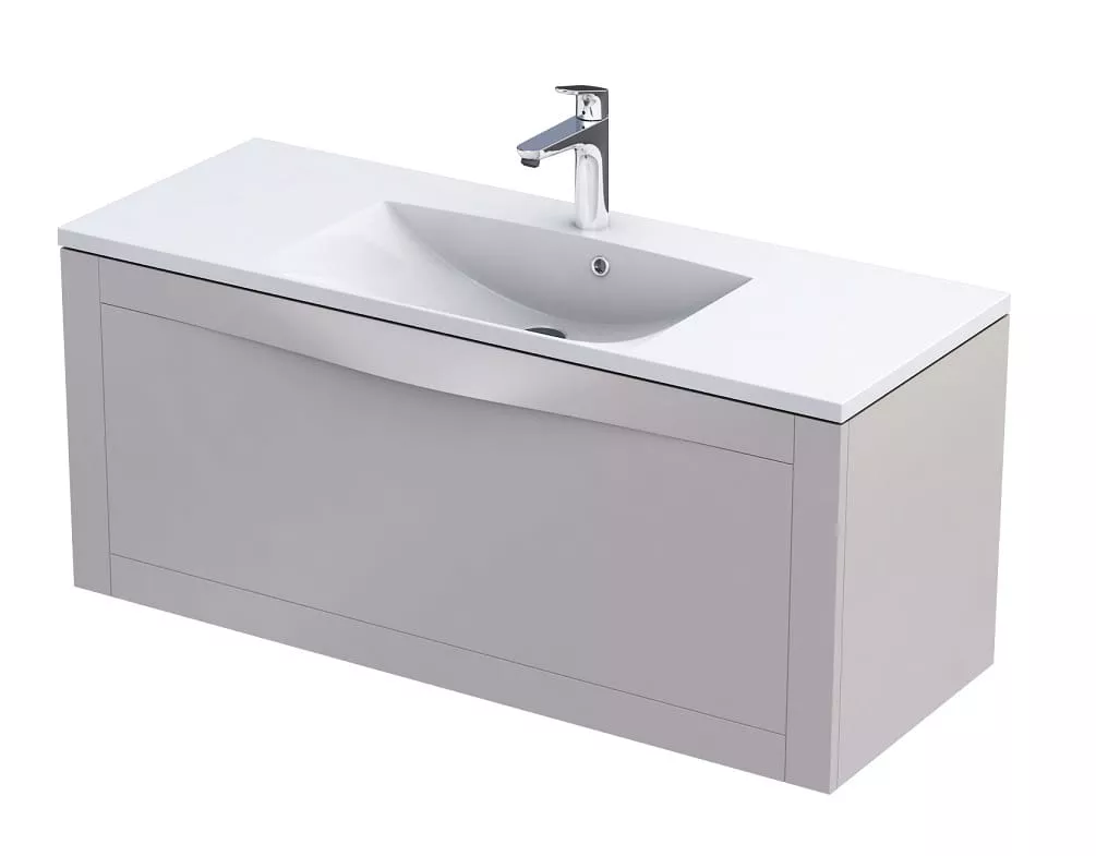 Baza lavoar - Dulap pentru lavoar Oristo Skagen, 120 x 46 x 50 cm, sertar, mat, bej, 49-SD1S-120-10