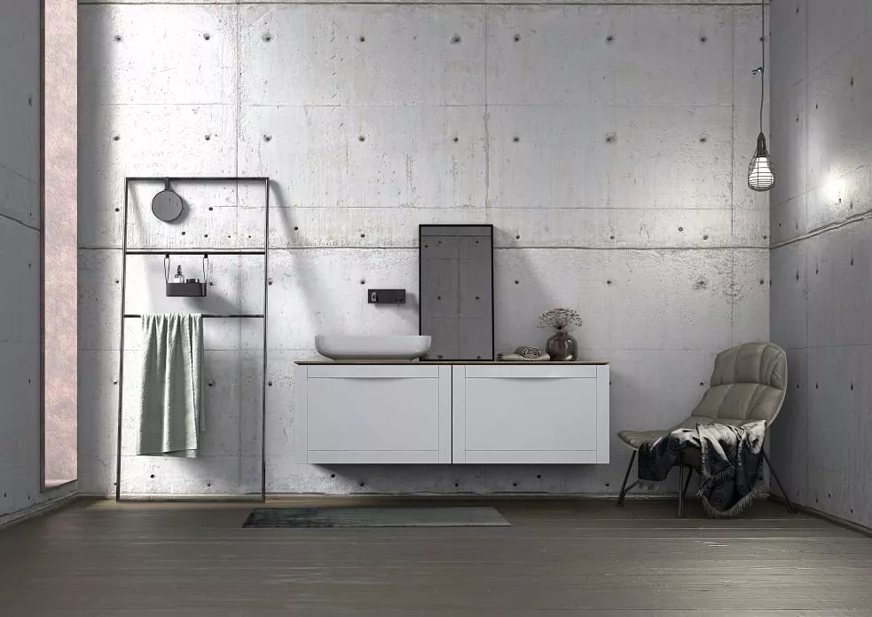 Dulap pentru lavoar Oristo Skagen, 80 x 46 x 50 cm, sertar, mat, alb, 49-SD1S-80-2 [8]