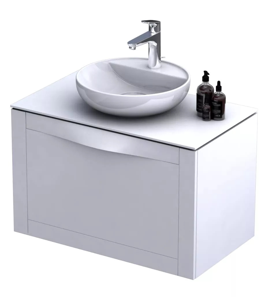 Dulap pentru lavoar Oristo Skagen, 80 x 46 x 50 cm, sertar, mat, alb, 49-SD1S-80-2 [1]