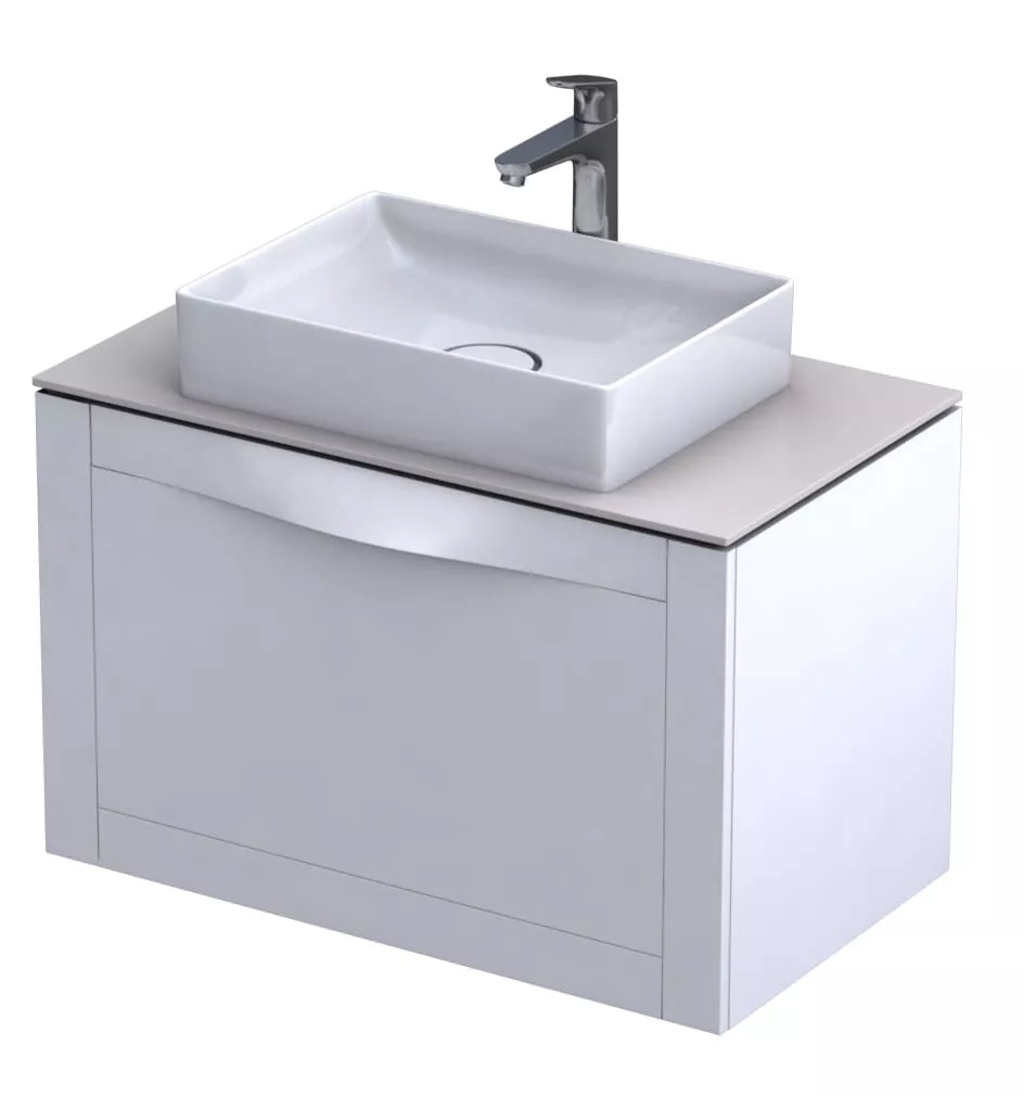 Dulap pentru lavoar Oristo Skagen, 80 x 46 x 50 cm, sertar, mat, alb, 49-SD1S-80-2 [3]