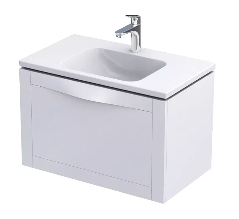 Baza lavoar - Dulap pentru lavoar Oristo Skagen, 80 x 46 x 50 cm, sertar, mat, alb, 49-SD1S-80-2