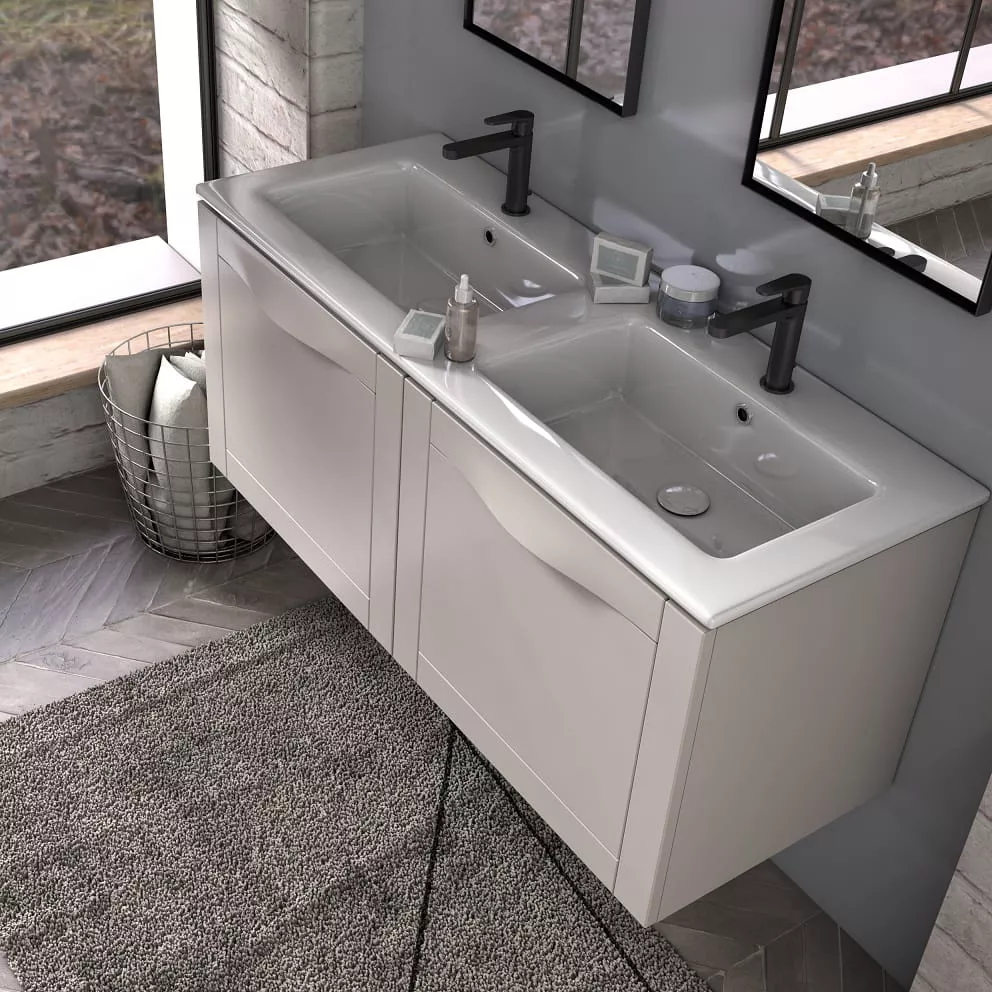 Dulap pentru lavoar Oristo Skagen, 80 x 46 x 50 cm, sertar, mat, bej, 49-SD1S-80-10 [8]