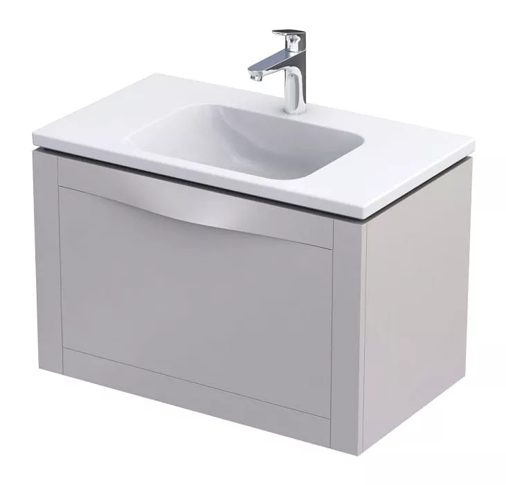 Baza lavoar - Dulap pentru lavoar Oristo Skagen, 80 x 46 x 50 cm, sertar, mat, bej, 49-SD1S-80-10