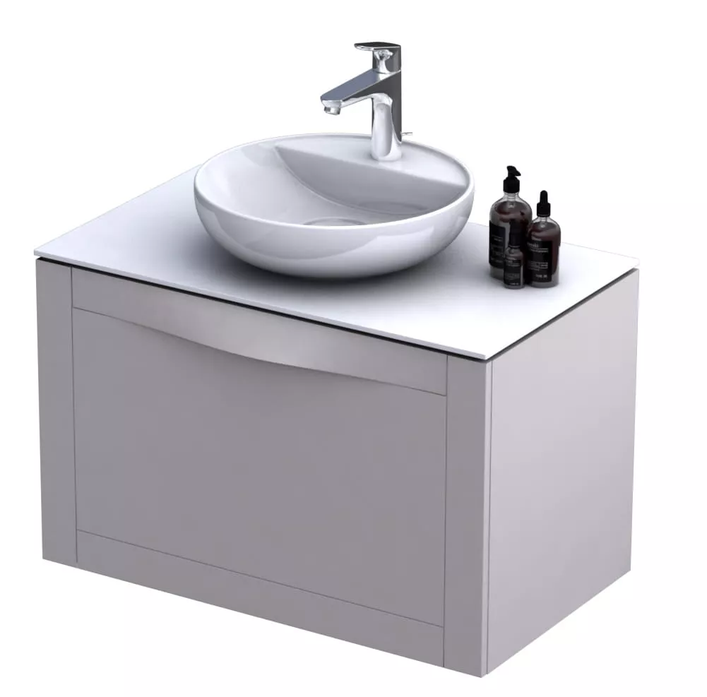 Dulap pentru lavoar Oristo Skagen, 80 x 46 x 50 cm, sertar, mat, bej, 49-SD1S-80-10 [1]