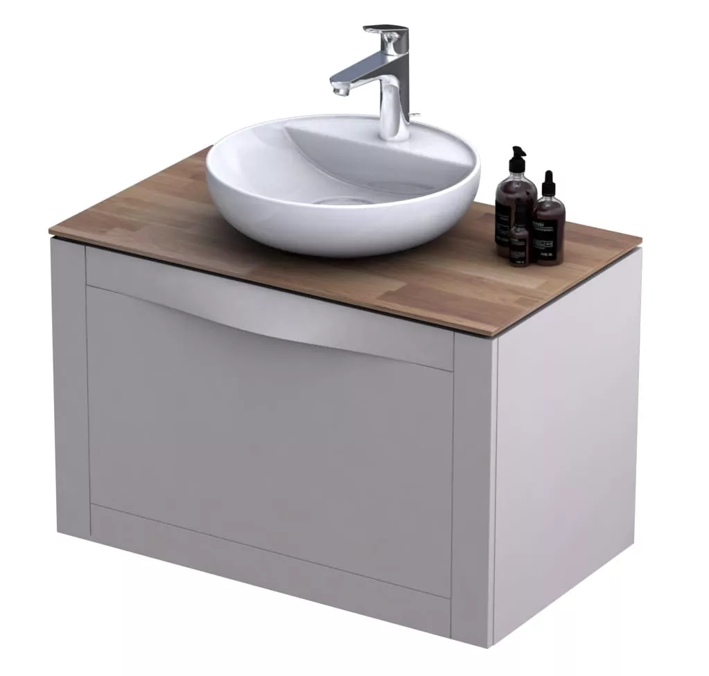 Dulap pentru lavoar Oristo Skagen, 80 x 46 x 50 cm, sertar, mat, bej, 49-SD1S-80-10 [4]