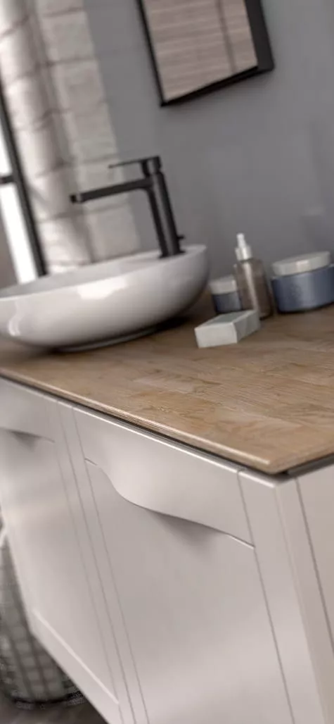 Dulap pentru lavoar Oristo Skagen, 80 x 46 x 50 cm, sertar, mat, bej, 49-SD1S-80-10 [10]