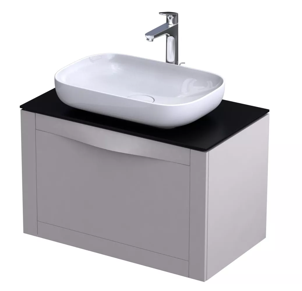 Dulap pentru lavoar Oristo Skagen, 80 x 46 x 50 cm, sertar, mat, bej, 49-SD1S-80-10 [2]