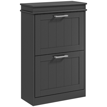  Dulap pentru Pantofi cu 2 Sertare pentru 10 Perechi de Pantofi, Mobilier cu Raft Reglabil, 54x24x82,5 cm, Negru [0]