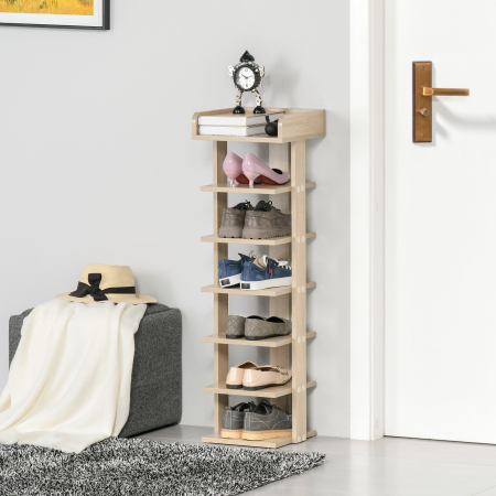  Dulap pentru Pantofi din Lemn 6 pantofi cu Raft de depozitare 32x30x104cm [1]