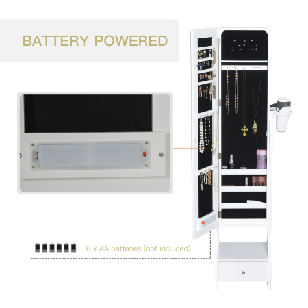  Dulap reglabil de bijuterii cu oglinda si lumini LED [5]