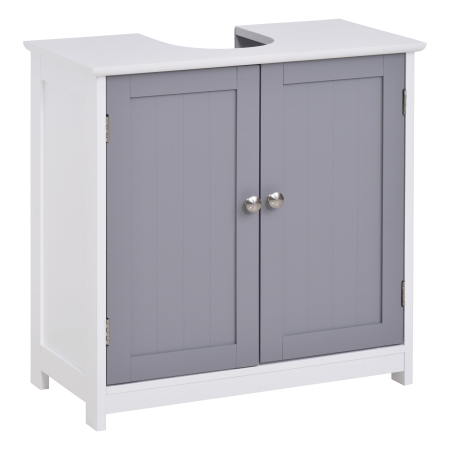 Mobilier pentru baie -  Dulap sub Chiuveta de Baie 2 Usi si Etajera Reglabila din MDF 60x30x60cm