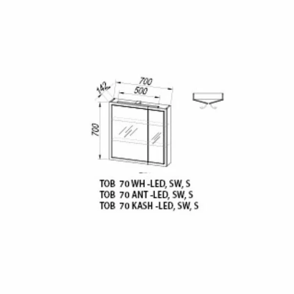 Dulap suspendat cu oglinda KolpaSan Blanche alb 70 cm [1]