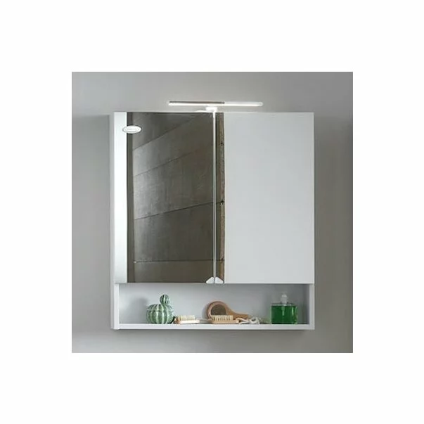 Baie - Dulap suspendat cu oglinda KolpaSan Evelin mdf alb 70x65 cm