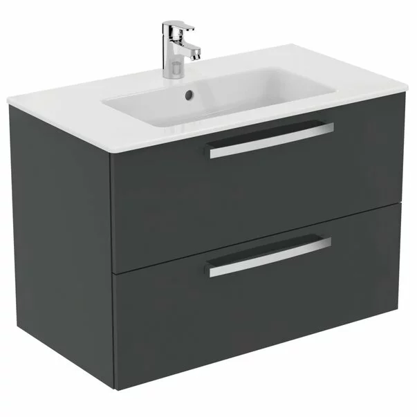 Baza lavoar - Dulap suspendat Ideal Standart Tempo 80 cm, gri lucios