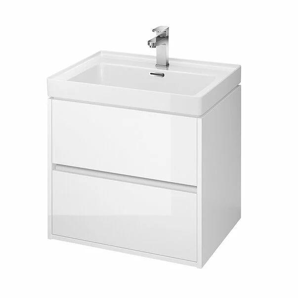 Baza lavoar - Dulap suspendat pentru lavoar Cersanit Crea mdf alb lucios 60 cm