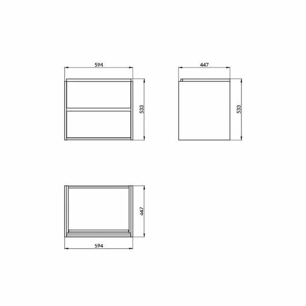 Dulap suspendat pentru lavoar Cersanit Crea mdf gri 60 cm [2]