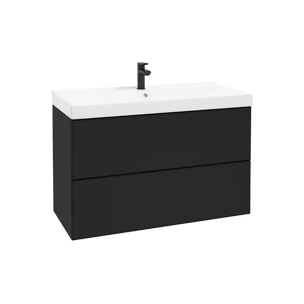 Baza lavoar - Dulap suspendat pentru lavoar negru mat Defra MO-RE 100 cm