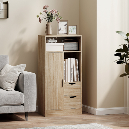  Dulapior de Baie Salvaspatiu cu 2 Sertare, Rafturi si Dulapior, Lemn [7]