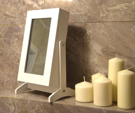 Dulapior de toaleta cu oglinda si spatiu de depozitare bijuterii, 21x36x15cm, alb [3]