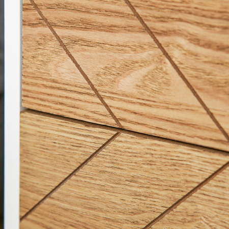  Dulapior in Lemn 2 Sertare Stil Nordic, Alb si Lemn, 40x30x55,5cm [8]