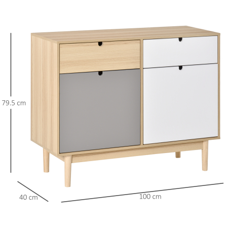  Dulapior Multifunctional Nordic - 2 Usi & Sertare 100×40×79,5 cm [2]
