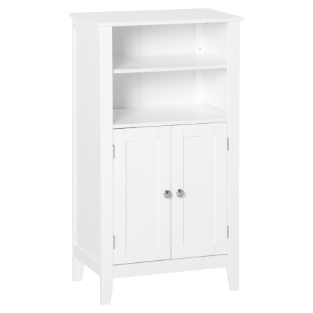 Baie -  Dulpa pentru Baie cu Rafturi Reglabile si 2 Usi din Lemn, Alb 50x30x93cm