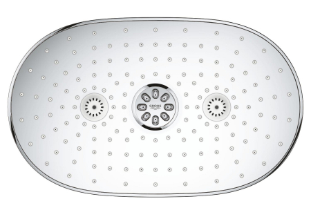 Dus fix Grohe 26254000, 360 mm, 1 bar, 220 mm, 361 mm, 447 mm, 2 pulverizari, 26264001 cod valva incastrata, Crom [1]