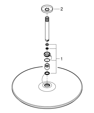 Dus fix Grohe 26256000, 400 mm, 1 bar, 185 mm, 1 pulverizari, 1/2 conexiune instalare, pivotant, Crom [3]
