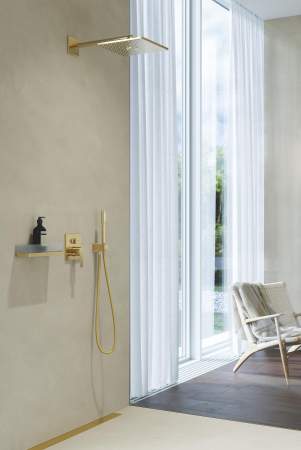 Dus fix Grohe 26479GN0, SmartActive 310 Cube, pe perete, 310 mm, 2 functii, necesita valva, mat, auriu [1]
