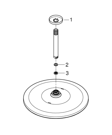 Dus fix Grohe 26560A00, Rainshower 310, pe tavan, 310 mm, 1 functie, lucios, grafit [5]