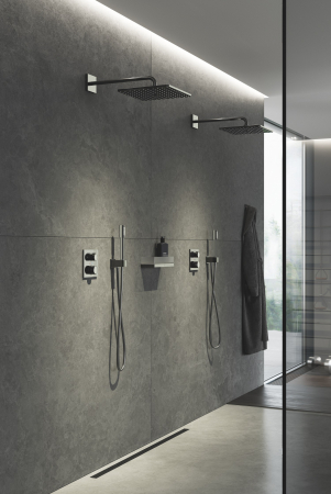Dus fix Grohe 26564A00, Rainshower 310 Cube, pe perete, 310 mm, 1 functie, anti-calcar, lucios, grafit [5]