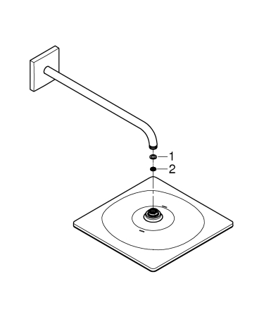 Dus fix Grohe 26564A00, Rainshower 310 Cube, pe perete, 310 mm, 1 functie, anti-calcar, lucios, grafit [3]