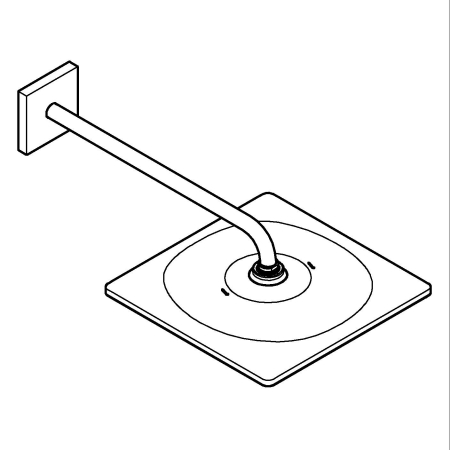 Dus fix Grohe 26564KF0, EuroCube, pe perete, 310 mm, 1 functie, mat, negru [6]