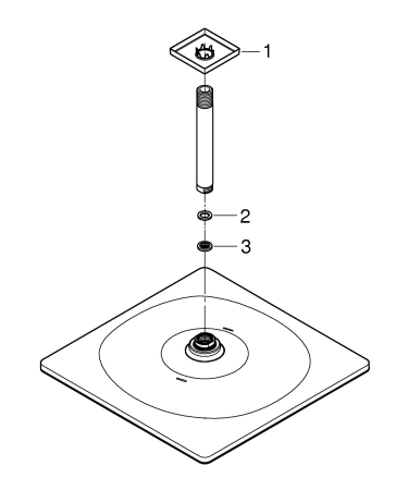 Dus fix Grohe 26566AL0, Rainshower Cube 310, pe tavan, 310 mm, 1 functie, mat, grafit [3]