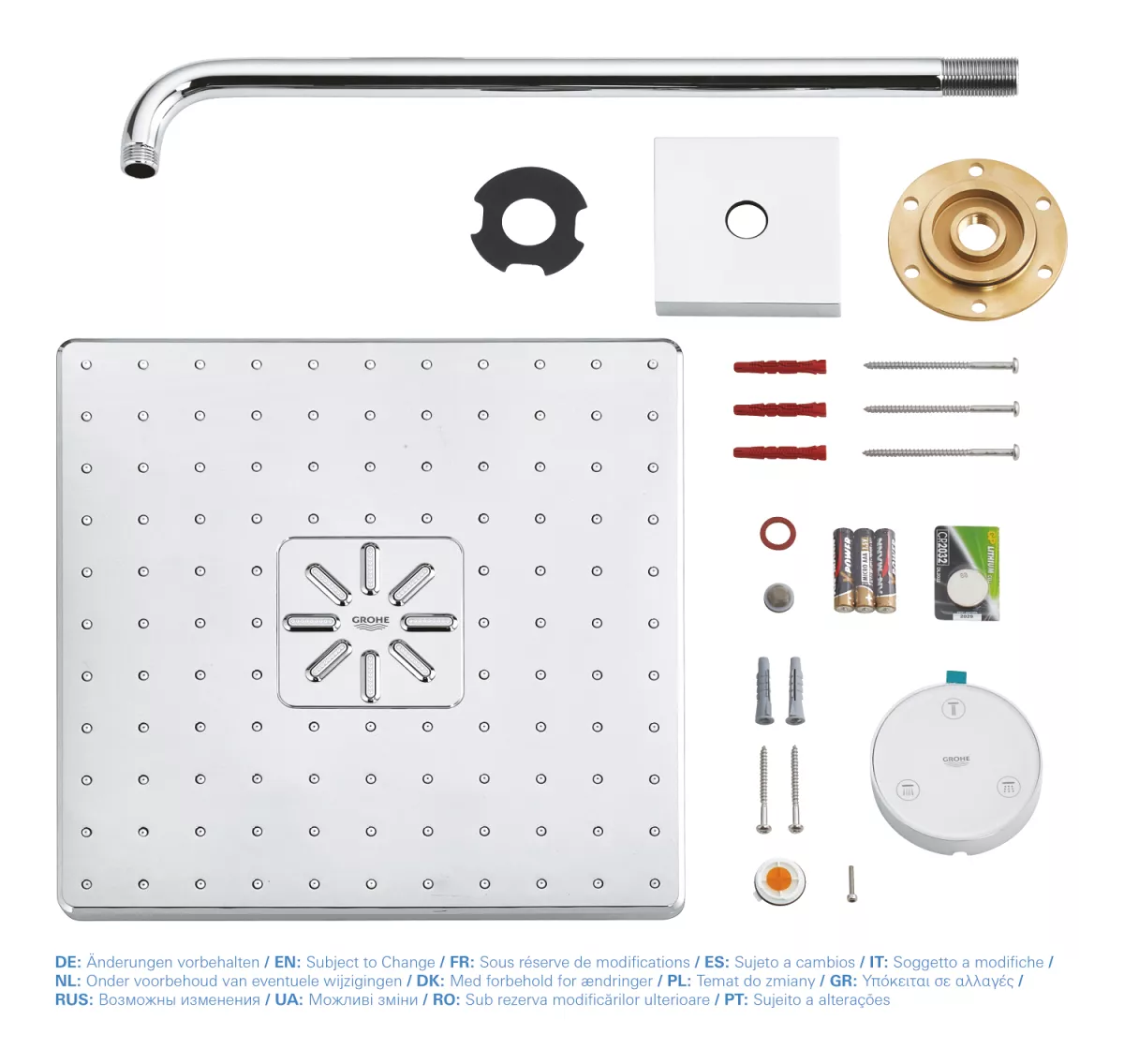 Dus fix Grohe Rainshower SmartConnect 130 Cube , 1/2'', universal, telecomanda Wireless , 310 mm, 2 pulverizari, crom, 26642000 [4]