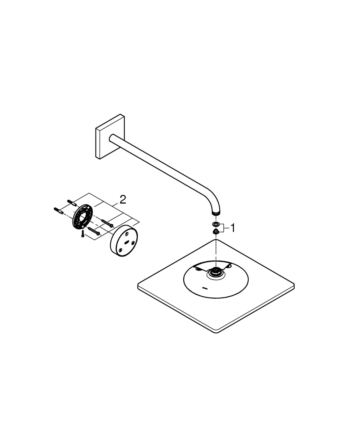 Dus fix Grohe Rainshower SmartConnect 130 Cube , 1/2'', universal, telecomanda Wireless , 310 mm, 2 pulverizari, crom, 26642000 [6]