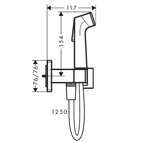 Dus igienic antracit periat Hansgrohe S EcoSmart Bidette [1]